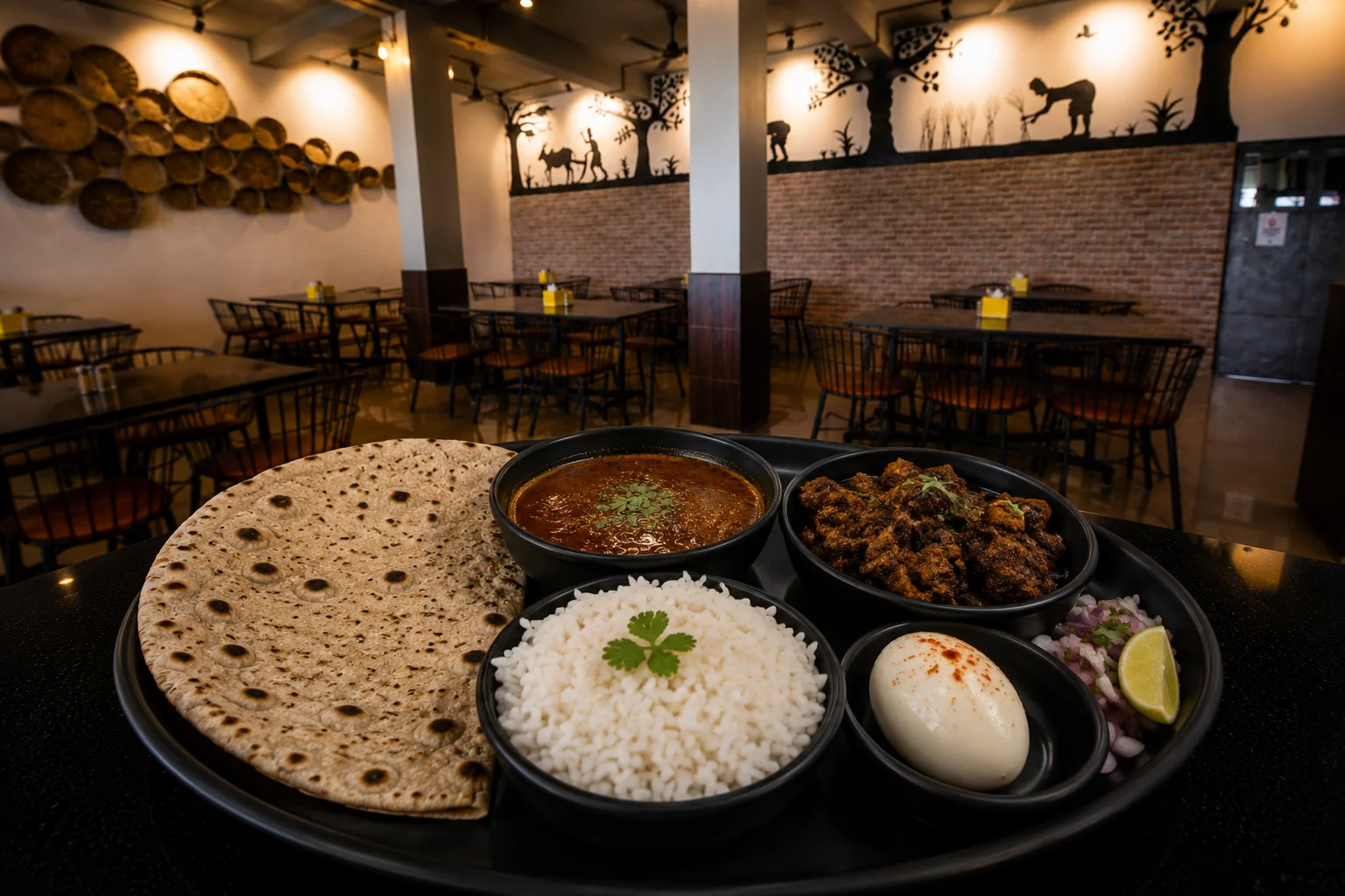 Maharashtrian Special Chicken Thali - maharashtrian dish at The Farmer's Kitchen Shirwal